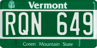 VT license plate RQN649