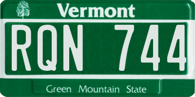 VT license plate RQN744