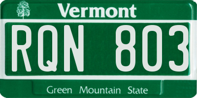 VT license plate RQN803