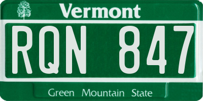 VT license plate RQN847