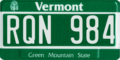 VT license plate RQN984