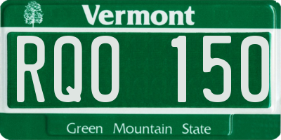 VT license plate RQO150