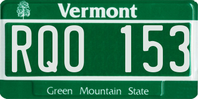 VT license plate RQO153