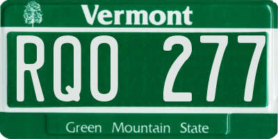 VT license plate RQO277