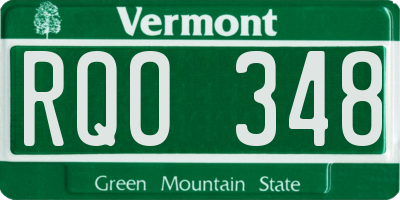 VT license plate RQO348