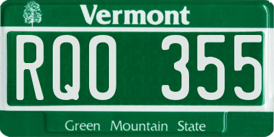 VT license plate RQO355