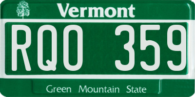 VT license plate RQO359