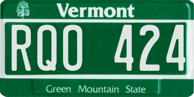 VT license plate RQO424