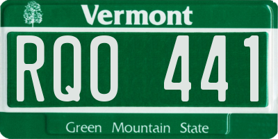VT license plate RQO441