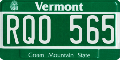 VT license plate RQO565