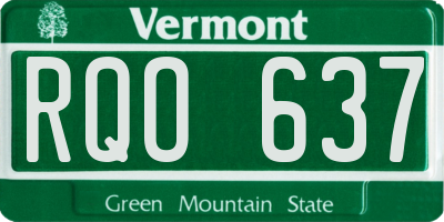 VT license plate RQO637
