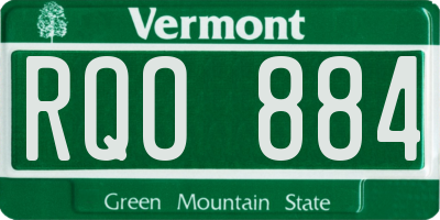 VT license plate RQO884