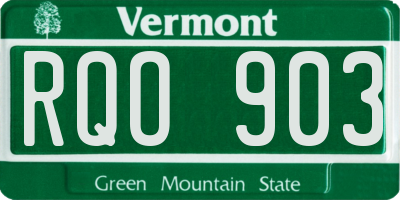 VT license plate RQO903