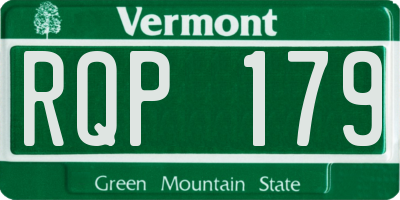 VT license plate RQP179