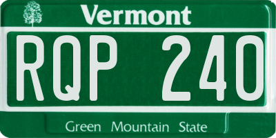 VT license plate RQP240