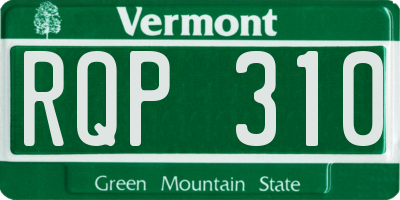VT license plate RQP310