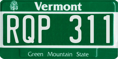 VT license plate RQP311