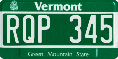 VT license plate RQP345