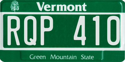 VT license plate RQP410