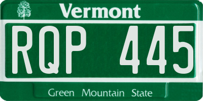 VT license plate RQP445