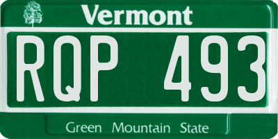 VT license plate RQP493