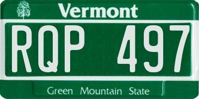 VT license plate RQP497