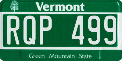 VT license plate RQP499