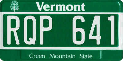 VT license plate RQP641