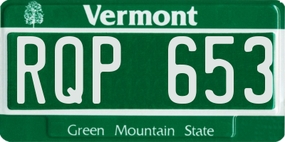 VT license plate RQP653