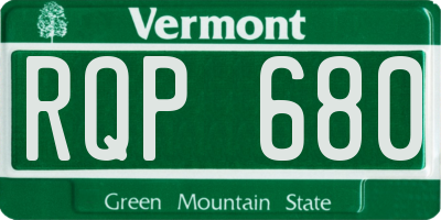 VT license plate RQP680