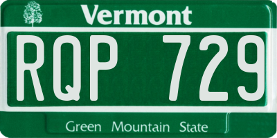 VT license plate RQP729