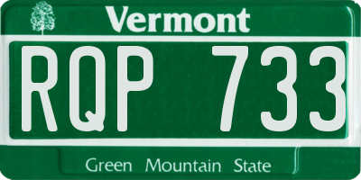 VT license plate RQP733