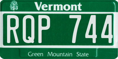 VT license plate RQP744