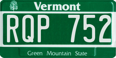 VT license plate RQP752