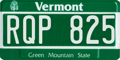 VT license plate RQP825