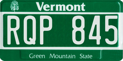 VT license plate RQP845