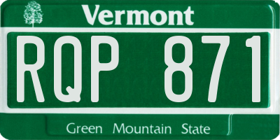 VT license plate RQP871