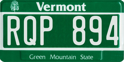 VT license plate RQP894