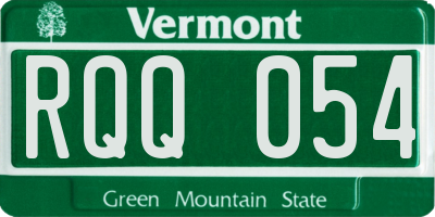 VT license plate RQQ054