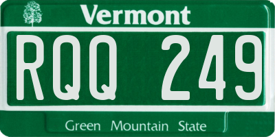 VT license plate RQQ249