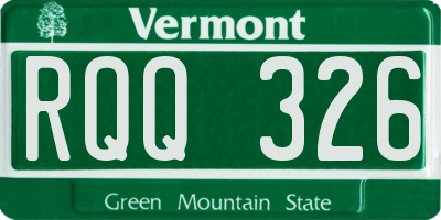 VT license plate RQQ326