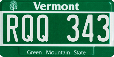 VT license plate RQQ343