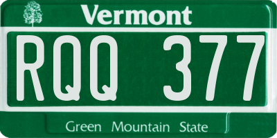 VT license plate RQQ377