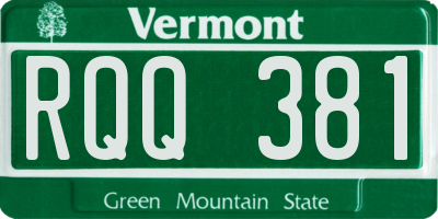 VT license plate RQQ381