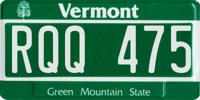 VT license plate RQQ475