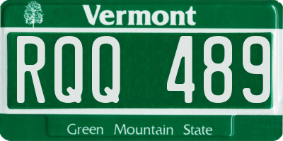 VT license plate RQQ489