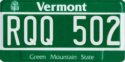 VT license plate RQQ502