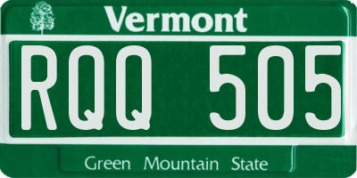 VT license plate RQQ505