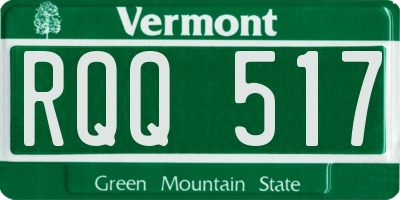 VT license plate RQQ517