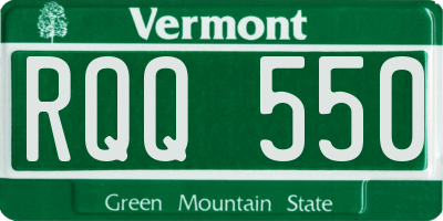 VT license plate RQQ550